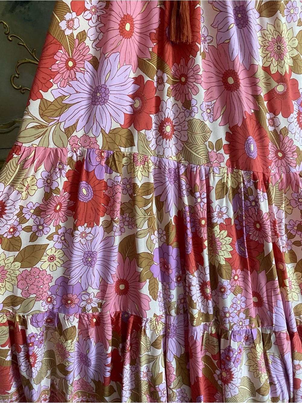 Pink Lily Boho Retro Flower Floral Maxi Dress - Picture 5 of 5